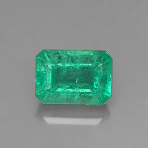 Émeraude vert naturelle taille émeraude, 1,04 ct, SI-I1