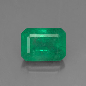 Émeraude vert naturelle taille émeraude, 1,15 ct, SI-I1
