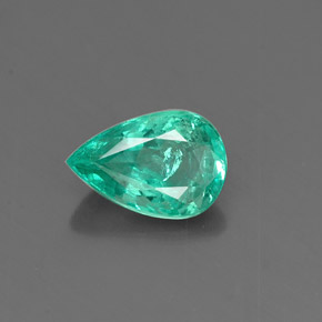 Émeraude vert naturelle en forme de poire, 0,86 ct, SI-I1