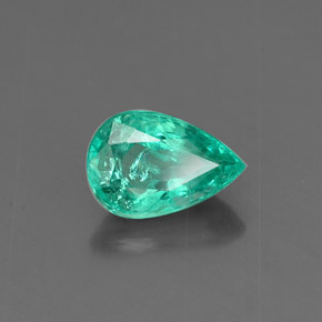 Émeraude vert naturelle en forme de poire, 0,86 ct, SI-I1
