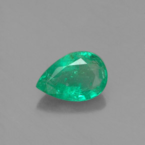 Émeraude vert naturelle en forme de poire, 0,34 ct, SI-I1