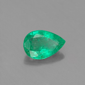 Émeraude vert naturelle en forme de poire, 0,34 ct, SI-I1