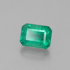 Émeraude vert naturelle taille émeraude, 1,09 ct, SI
