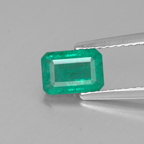 Émeraude vert naturelle taille émeraude, 0,91 ct, SI