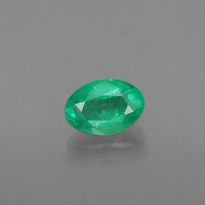 Émeraude vert naturelle coupe ovale, 0,41 ct, SI