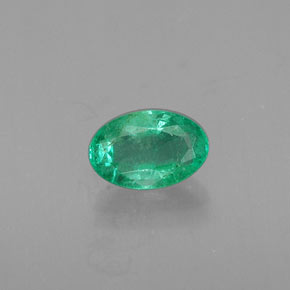Émeraude vert naturelle coupe ovale, 0,42 ct, SI-I1