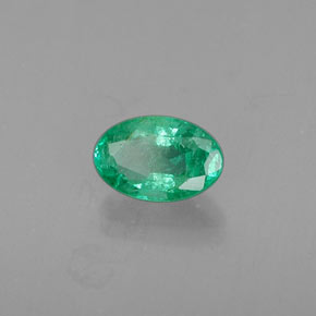 Émeraude vert naturelle coupe ovale, 0,42 ct, SI-I1