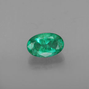 Émeraude vert naturelle coupe ovale, 0,49 ct, SI
