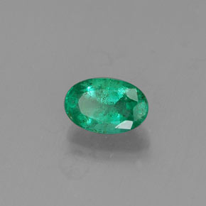 Émeraude vert naturelle coupe ovale, 0,49 ct, SI