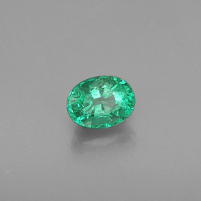 Émeraude vert naturelle coupe ovale, 0,48 ct, SI