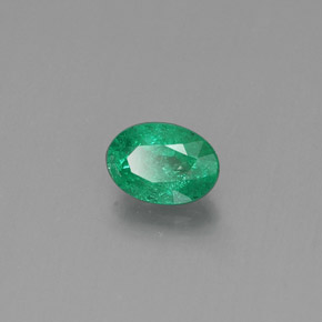 Émeraude vert naturelle coupe ovale, 0,39 ct, SI-I1
