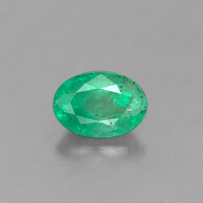 Émeraude vert naturelle coupe ovale, 0,41 ct, SI-I1