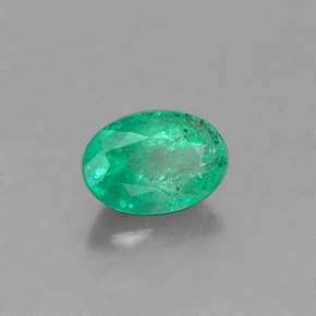 Émeraude vert naturelle coupe ovale, 0,41 ct, SI-I1