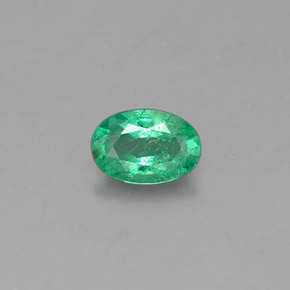 Émeraude vert naturelle coupe ovale, 0,32 ct, SI-I1