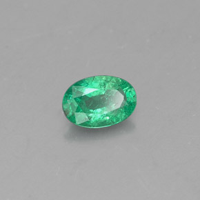 Émeraude vert naturelle coupe ovale, 0,32 ct, SI-I1