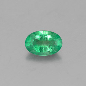 Émeraude vert naturelle coupe ovale, 0,38 ct, SI-I1