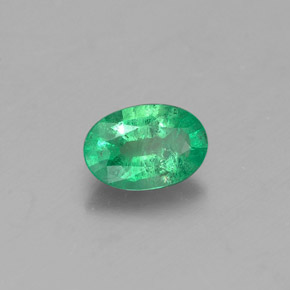 Émeraude vert naturelle coupe ovale, 0,38 ct, SI-I1