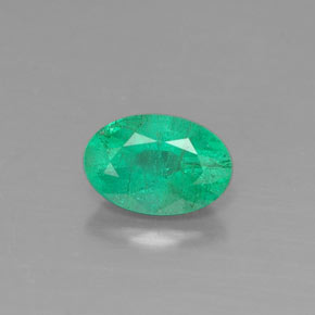 Émeraude vert naturelle coupe ovale, 0,42 ct, SI