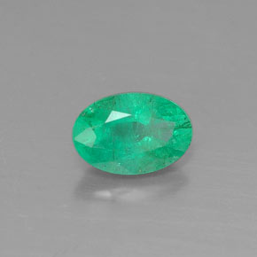 Émeraude vert naturelle coupe ovale, 0,42 ct, SI