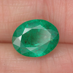 Émeraude vert naturelle coupe ovale, 2,68 ct, SI