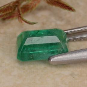Émeraude vert naturelle taille émeraude, 0,69 ct, SI-I1
