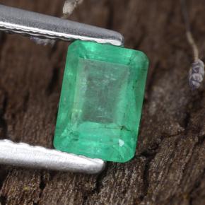 Émeraude vert naturelle taille émeraude, 0,68 ct, SI-I1