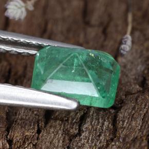 Émeraude vert naturelle taille émeraude, 0,68 ct, SI-I1