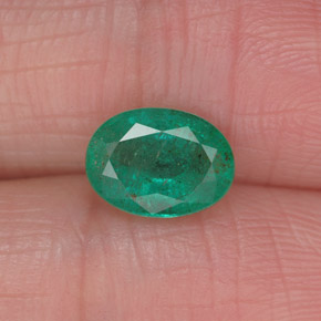Émeraude vert naturelle coupe ovale, 1,13 ct, SI-I1