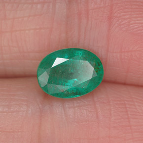 Émeraude vert naturelle coupe ovale, 1,13 ct, SI-I1