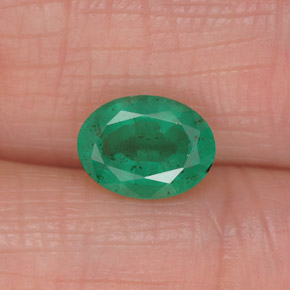Émeraude vert naturelle coupe ovale, 1,17 ct, SI-I1