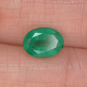 Émeraude vert naturelle coupe ovale, 1,17 ct, SI-I1