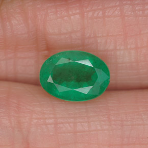 Émeraude vert naturelle coupe ovale, 1,27 ct, SI-I1