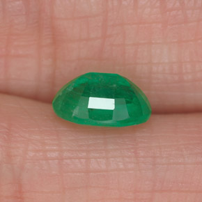Émeraude vert naturelle coupe ovale, 1,27 ct, SI-I1