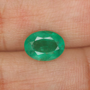 Émeraude vert naturelle coupe ovale, 1,07 ct, SI-I1