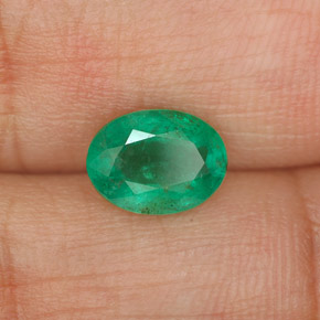 Émeraude vert naturelle coupe ovale, 1,07 ct, SI-I1