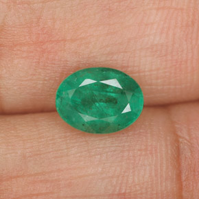Émeraude vert naturelle coupe ovale, 1,11 ct, SI-I1