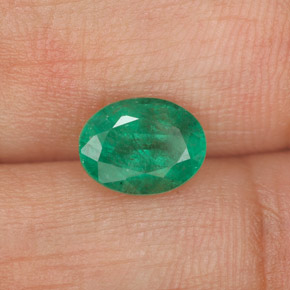 Émeraude vert naturelle coupe ovale, 1,11 ct, SI-I1