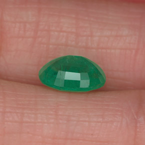 Émeraude vert naturelle coupe ovale, 1,25 ct, I1