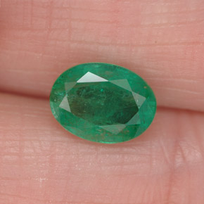 Émeraude vert naturelle coupe ovale, 1,26 ct, I1