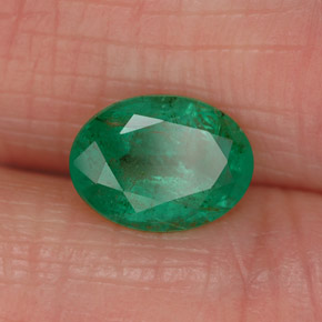 Émeraude vert naturelle coupe ovale, 1,05 ct, SI-I1