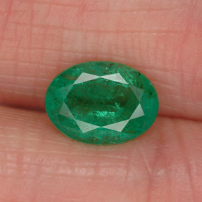 Émeraude vert naturelle coupe ovale, 1,05 ct, SI-I1