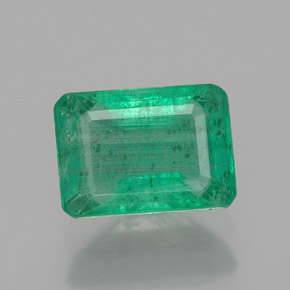 Émeraude vert naturelle taille émeraude, 0,93 ct, SI-I1