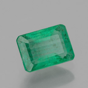 Émeraude vert naturelle taille émeraude, 0,93 ct, SI-I1