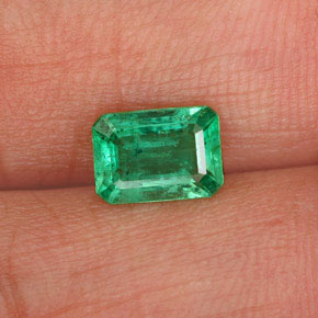 Émeraude vert naturelle taille émeraude, 0,73 ct, SI-I1