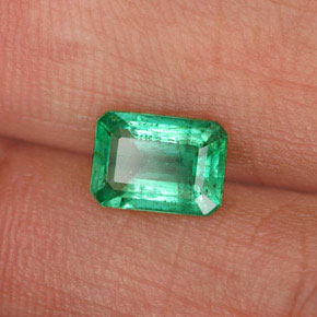 Émeraude vert naturelle taille émeraude, 0,73 ct, SI-I1