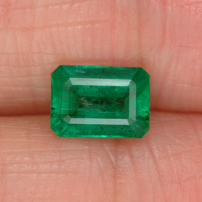 Émeraude vert naturelle taille émeraude, 1,00 ct, SI-I1