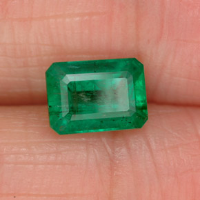 Émeraude vert naturelle taille émeraude, 1,00 ct, SI-I1