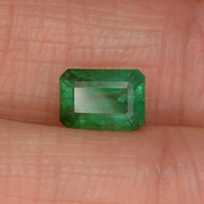 Émeraude vert naturelle taille émeraude, 0,84 ct, SI-I1