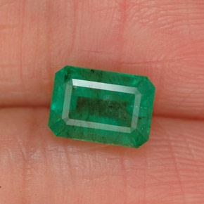 Émeraude vert naturelle taille émeraude, 1,05 ct, SI-I1