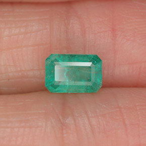 Émeraude vert naturelle taille émeraude, 0,61 ct, SI-I1